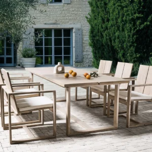 Trädgårdsset 6-sits AZZANELLO Akacieträ Off-white