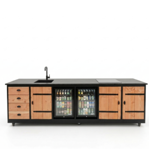 Utekök Sevilla | 2x Kylskåp 70 Liter | Diskho & Kran | 2-Zons Induktion | 12 mm Skiva i Sintersten